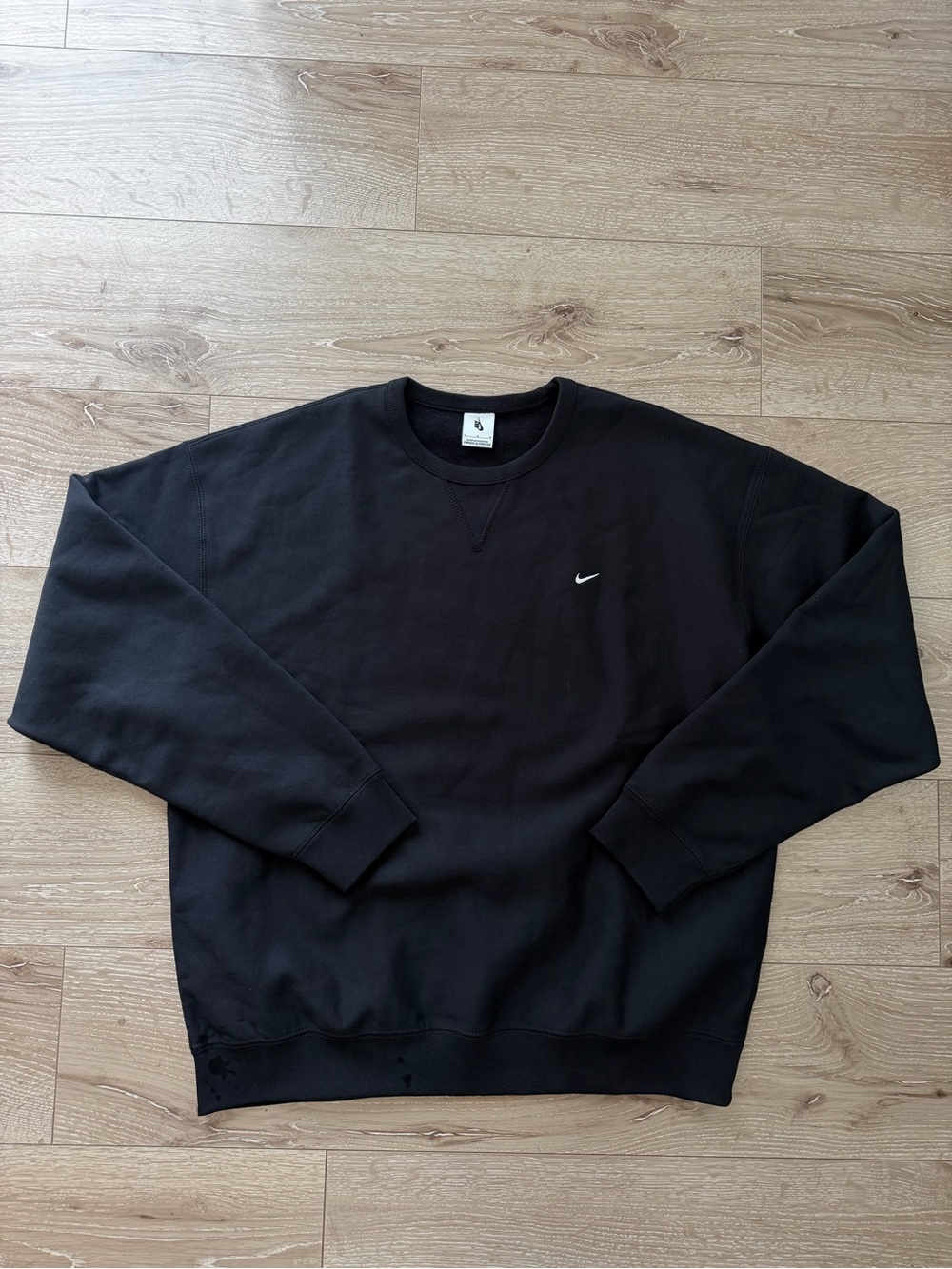 Nike Black Men’s Crewneck Sweatshirt with White Swoosh